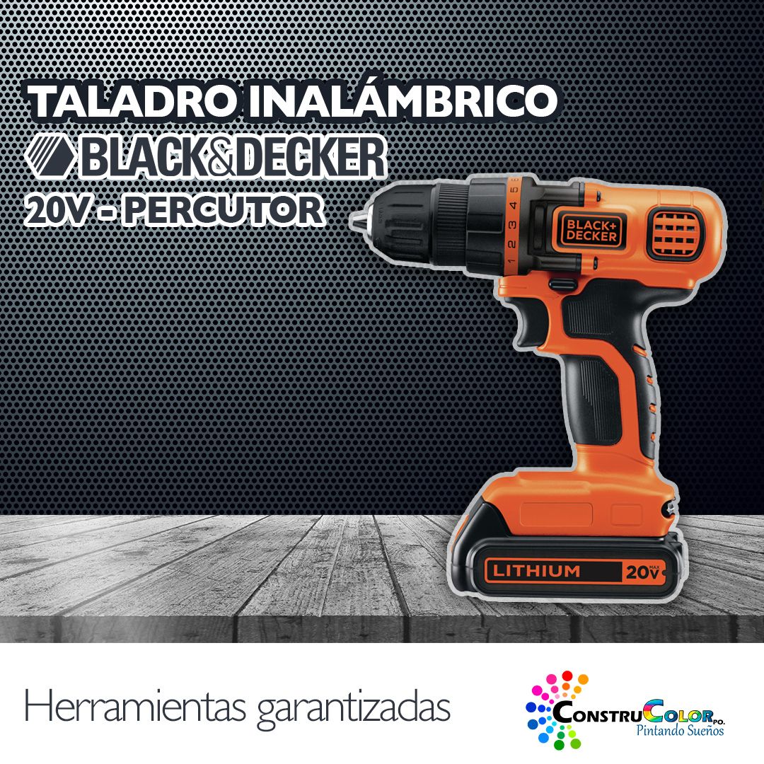 Taladro Atornillador Inalambrico BLACK + DECKER 20V Litio